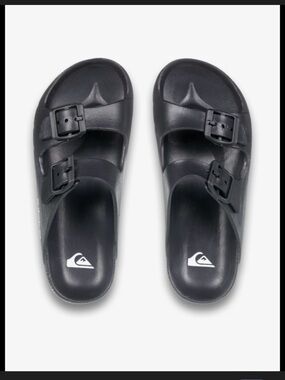 Quiksilver Black Adjustable Double-Buckle Slide Sandals